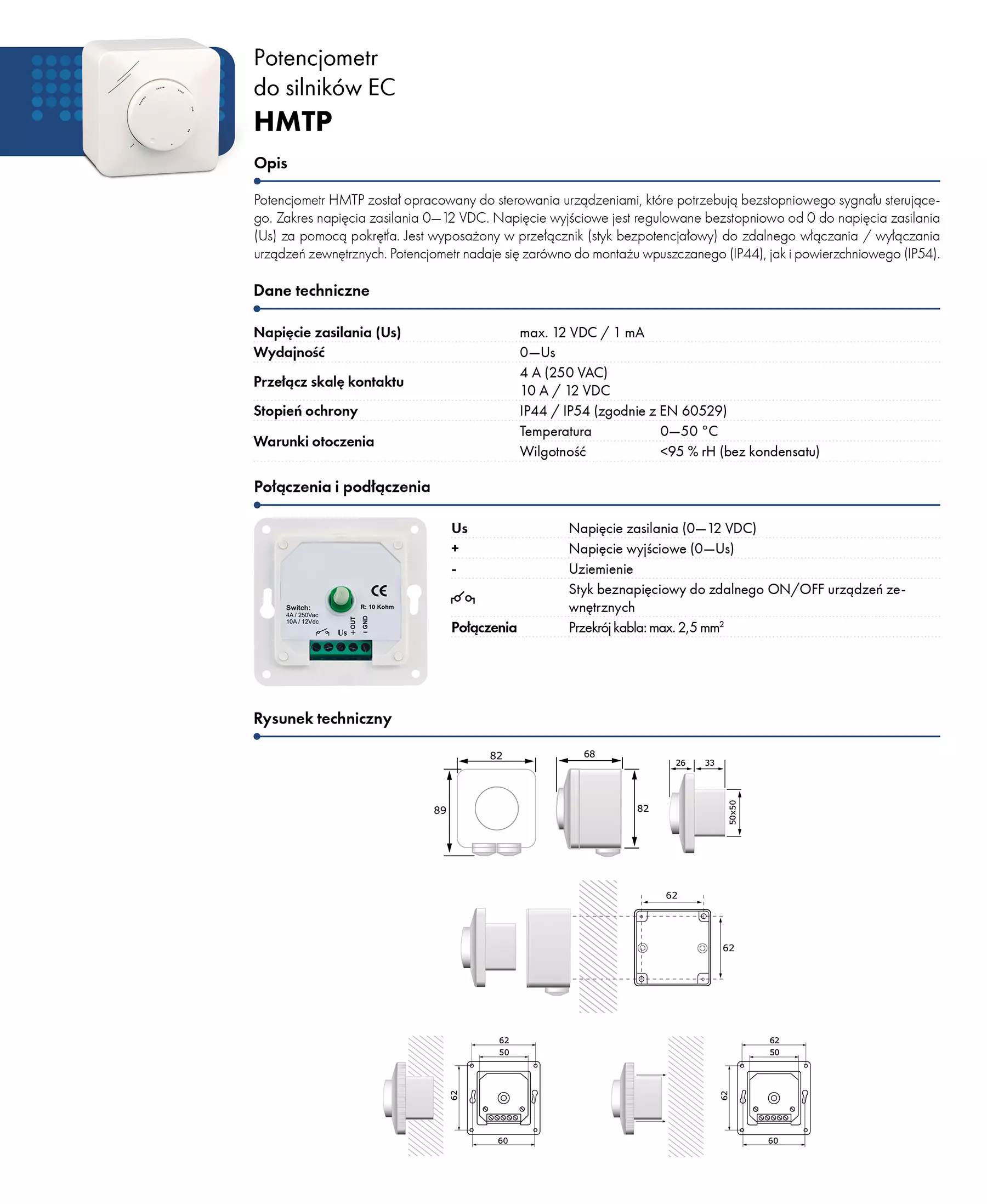 Regulator obrotów do silników EC typ HMTP HAVACO