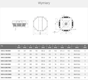 Wymiary-VIVO-Harmann wentylator dachowy