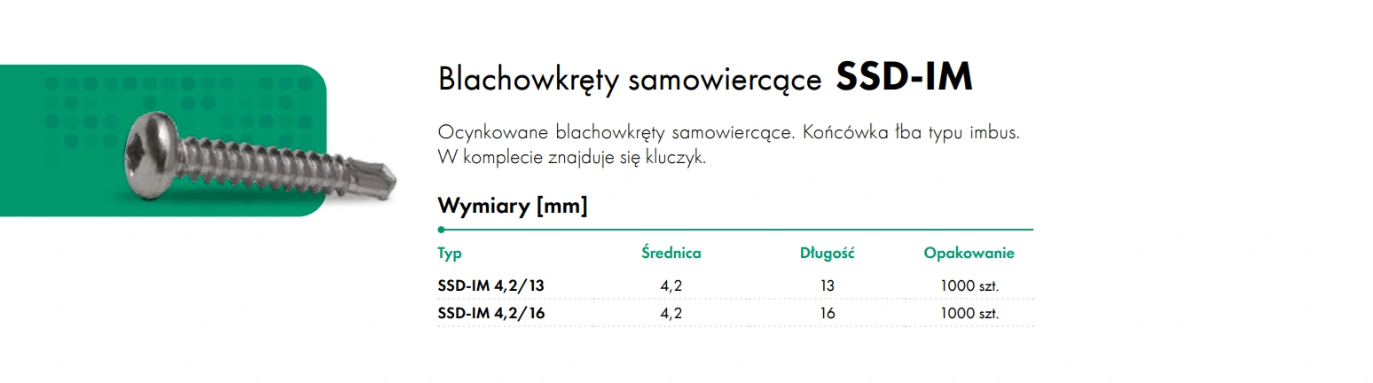 Blachowkręty samowięrcące SSD-IMBUS-karta-katalogowa