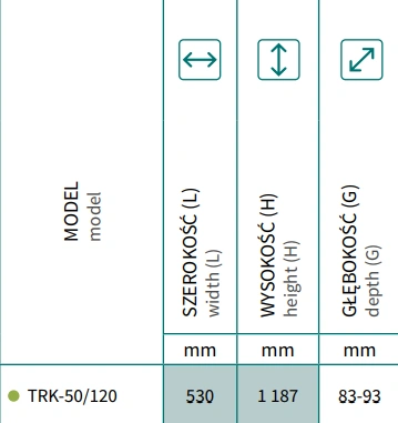 Grzejnik drabinkowy TRICK INSTALPROJEKT-wymiary