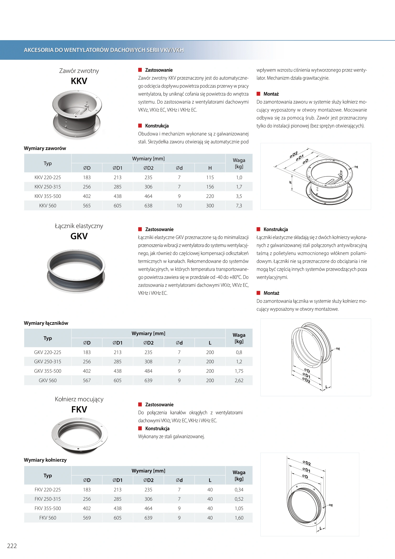 Zawór zwrotny KKV VENTS-KK