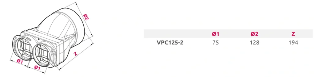 Skrzynka rozprężna VPC AWENTA PRO-wymiary