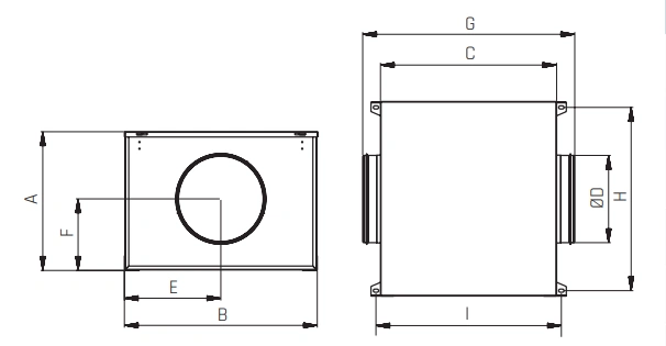 Wentylator kanałowy AFB EC VENTURE INDUSTRIES-wymiary-schemat