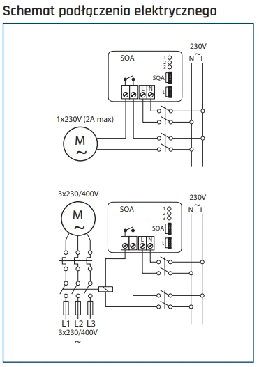 Czujnik zanieczyszczeń SQA VENTURE INDUSTRIES-schemat-podłączenia-elektrycznego